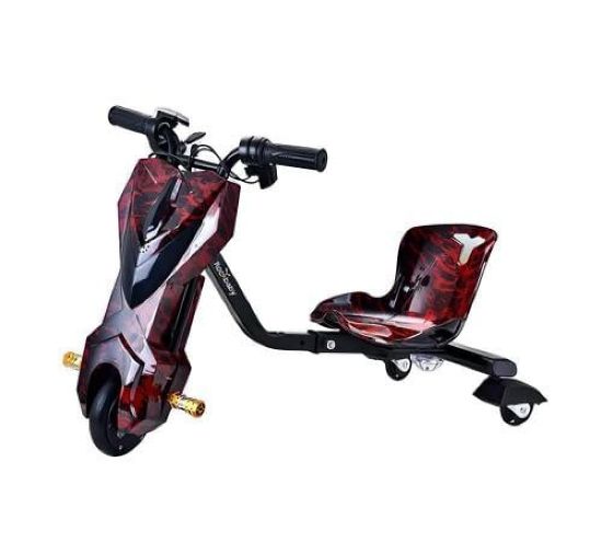 صورة سكوتر درفت (صغير) بطبعة نارية بحمراء غامقة 36 فولت